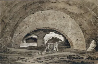 The Interior of the So-called Stables of Maecenas at Tivoli by Хендрик Вогд, 1793 — digital art print download