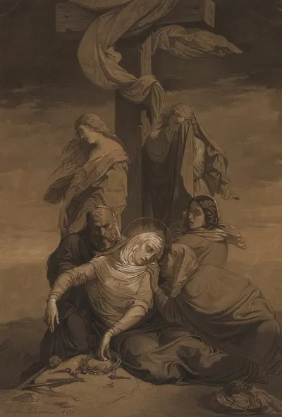 Lamentation at the Foot of the Cross by Henri Lehmann, 1847 — digital art print download