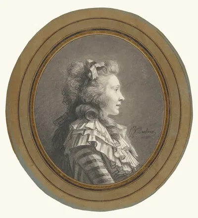 Portrait of a Young Lady in Profile by Анри-Пьер Данлю, 1783–1785 — digital art print download