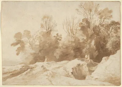Landscape with Trees and Figures by Герман ван Свейнвелт, 1600–1665 — digital art print download