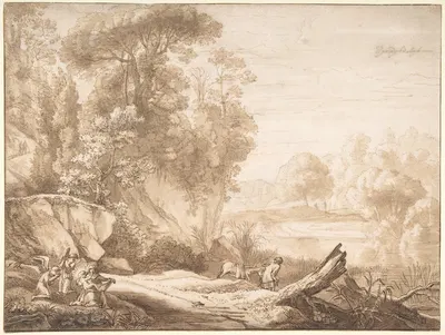 The Rest on the Flight into Egypt by Герман ван Свейнвелт — digital art print download