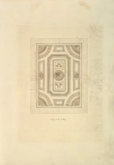 Ceiling to the Gallery, Houghton Hall, Norfolk by Isaac Ware, 1735 — digital art print download