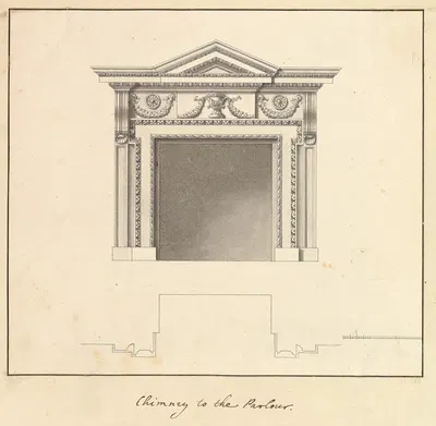 Chimney to the Parlour, Houghton Hall, Norfolk by Isaac Ware, 1735 — digital art print download