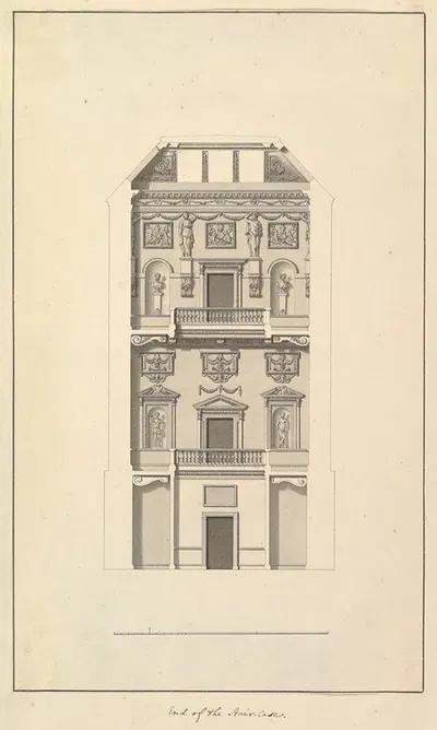 End of Staircase, Houghton Hall, Norfolk by Isaac Ware, 1735 — digital art print download