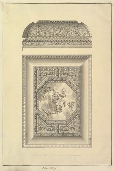 Salon Ceiling, Houghton Hall, Norfolk by Isaac Ware, 1735 — digital art print download