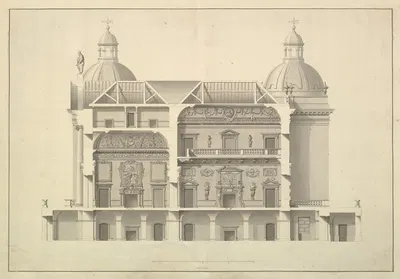 Transverse Section, Houghton Hall, Norfolk by Isaac Ware, 1735 — digital art print download