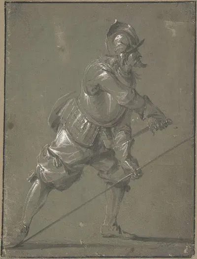 An Infantryman Drawing his Sword by Jacob Matthias Weyer — digital art print download
