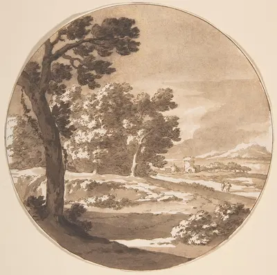 Wooded Landscape with Figures on a Road by Яков ван дер Ульфт — digital art print download