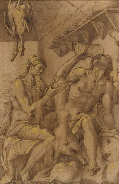 Allegory of Gluttony by Якопо Лигоззи, 1590 — digital art print download
