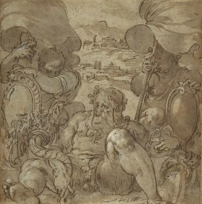 Study for the Allegory of San Gimignano and Colle Val d'Elsa by Jacopo Zucchi, 1563 — digital art print download