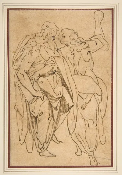 Two Standing Male Figures by Jacopo Zucchi — digital art print download