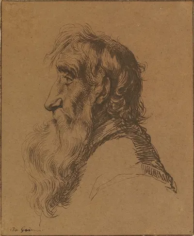 Head of an Old Man by Jacob de Gheyn III, 1616 — digital art print download