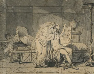 Paris and Helen by Жак Луи Давид, 1786 — digital art print download