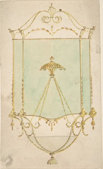 Design for a Hall Lantern, Elevation by Джеймс Уайат — digital art print download