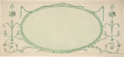 Design for a Mirror in the Form of a Horizontal Oval, Elevation by Джеймс Уайат — digital art print download
