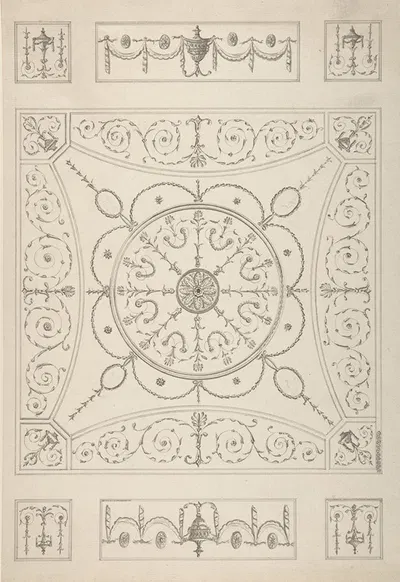 Design for an Oblong Ceiling with an Oval Centre by Джеймс Уайат — digital art print download