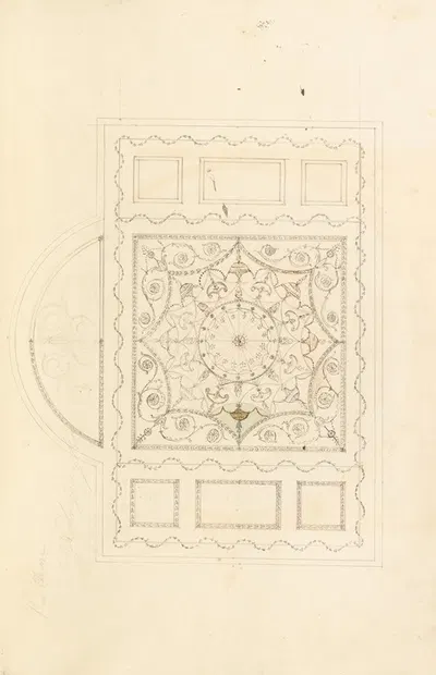 Design for Ceiling of Ladies' Dressing Room at the Pantheon, Oxford Street, London by Джеймс Уайат — digital art print…