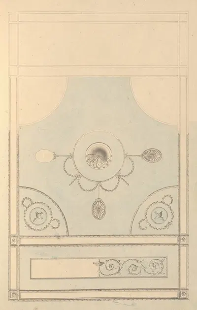 Design for Drawing Room Ceiling, Castlecoole, County Fermanagh, Ireland by Джеймс Уайат — digital art print download