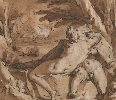 Embracing Couple (Mercury and Lara) by Jan Harmensz. Muller, 1588–1594 — digital art print download