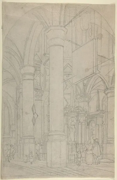 Interior of the New Church in Delft with the Tomb of William the Silent by Ян Хендрик Верхейен — digital art print download