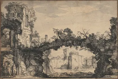 Landscape with Ruins by Ян ван де Вельде, 1615–1616 — digital art print download