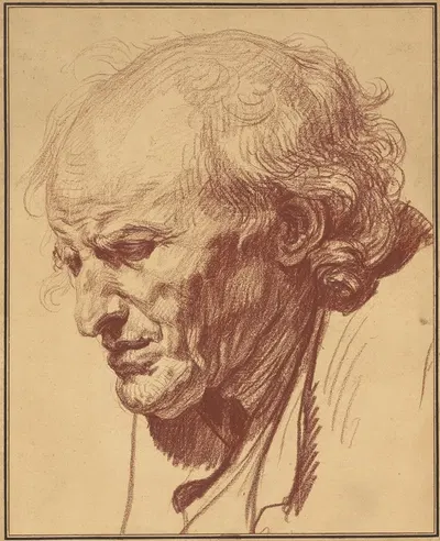 Head of an Old Man by Жан-Батист Грёз, 1755 — digital art print download