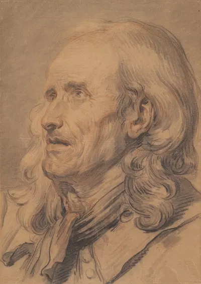 Head of an Old Man, Study for A Marriage Contract by Жан-Батист Грёз, 1761 — digital art print download