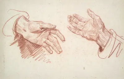 Study of 2 Hands by Жан-Батист Грёз — digital art print download