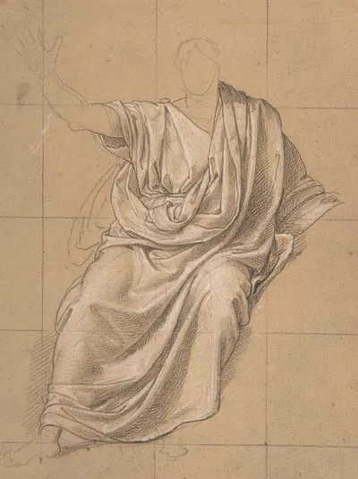 Study of Drapery by Жан Батист Жозеф Вика, 1818 — digital art print download