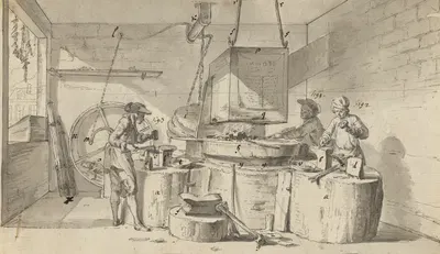 The Nail Makers (Le Cloutier Grossier) by Жан-Мишель Моро ле Жён, 1763 — digital art print download
