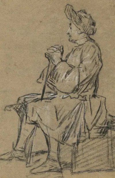 Study of a Seated Man by Жан Симон Шарден, 1720–1725 — digital art print download