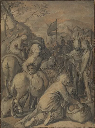 The Trickery of the Gibeonites by Иоахим Бёйкелар, 1565 — digital art print download