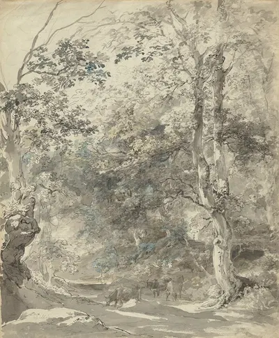 Wooded Landscape with Cows by Иоганн Георг фон Диллис, 1793 — digital art print download