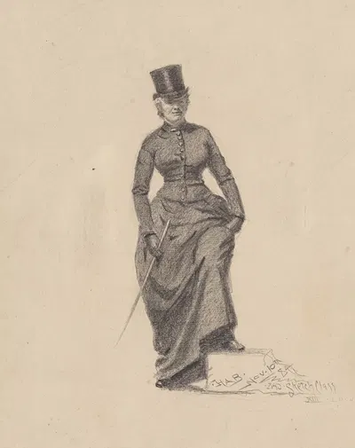 Lady with a Riding Crop by Джон Хаберли, 1884 — digital art print download