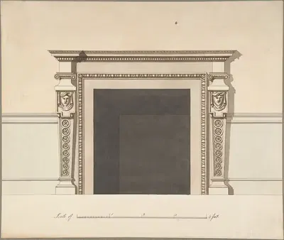 Design for a Chimneypiece by John Yenn — digital art print download