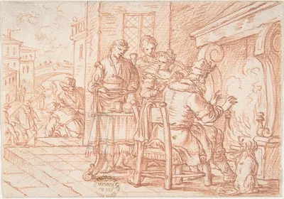 January (one of a series representing the labors of the months) by Йонас Умбах, 1690 — digital art print download