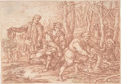 March (one of a series representing the labors of the months) by Йонас Умбах, 1690 — digital art print download