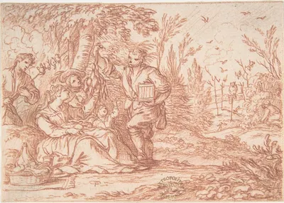September (one of a series representing the labors of the months) by Jonas Umbach, 1690 — digital art print download