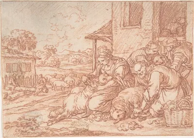 June (one of a series representing the labors of the months) by Йонас Умбах, 1690 — digital art print download