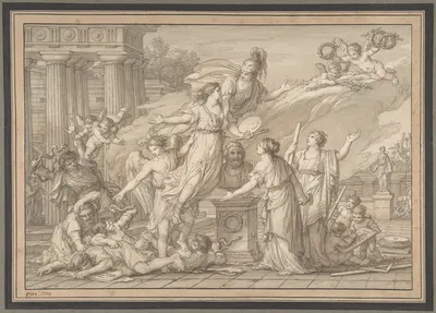 Allegory of the Arts by Жозеф-Мари Вьен, 1796 — digital art print download