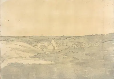 Landscape with Distant Buildings by Джозеф Райт из Дерби — digital art print download