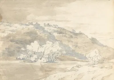 Landscape with Building on a Distant Hill by Джозеф Райт из Дерби — digital art print download