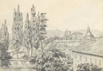 Landscape with Villas and a Church by Джозеф Райт из Дерби — digital art print download