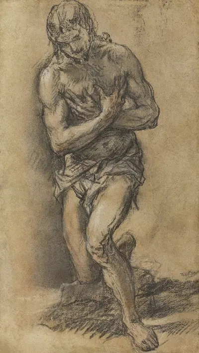 Christ Baptized by Хуан Карреньо де Миранда, 1682 — digital art print download