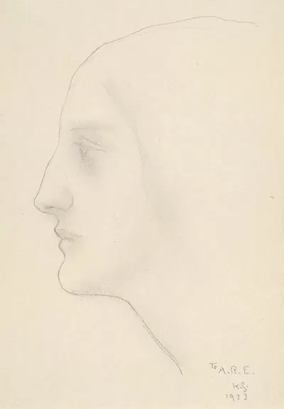 Profile of a Woman by Kahlil Gibran, 1923 — digital art print download