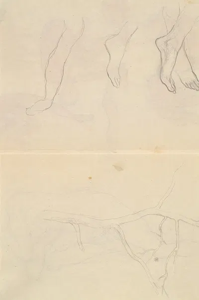 Tree and Anatomy Studies by Kahlil Gibran — digital art print download