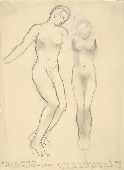 Two Figures by Kahlil Gibran — digital art print download