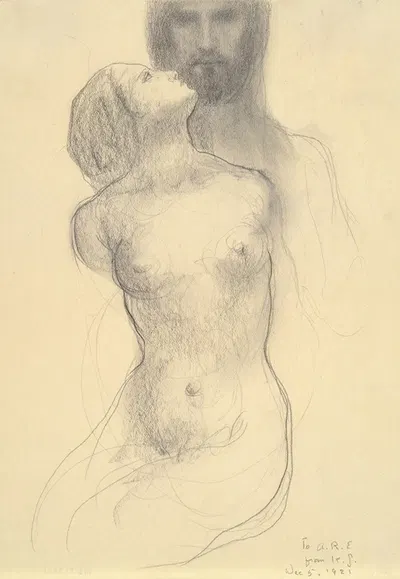 Woman and Head of Christ by Kahlil Gibran, 1921 — digital art print download