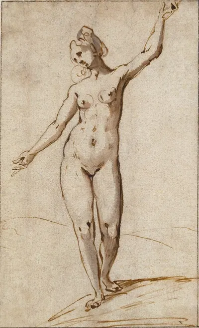 Female Nude by Karel Van Mander, 1590 — digital art print download