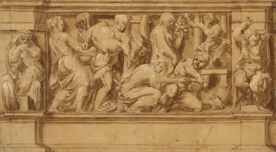 Design for a Frieze with Worshipers Bringing Sacrificial Offerings by Lelio Orsi, 1555 — digital art print download